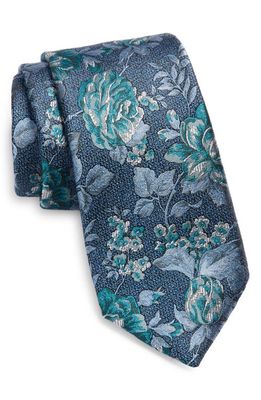 Nordstrom Vinten Floral Silk Tie in Teal