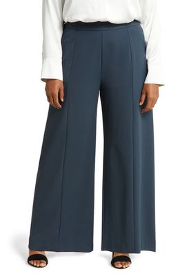 Nordstrom Wide Leg Knit Pants in Navy Blueberry