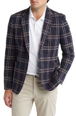 Nordstrom Windowpane Check Double Knit Sport Coat in Navy-Grey Double Pane Plaid