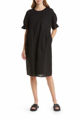 Nordstrom Women's Easy Puff Sleeve A-Line Dress in Black
