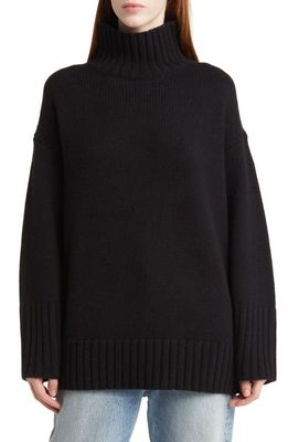 Nordstrom Wool & Cashmere Turtleneck Sweater in Black