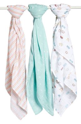 Nordstrom x Slumberkins 3-Pack Cotton Muslin Swaddle Blankets in Confidence Crew Pack