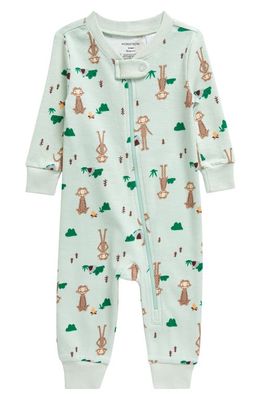 Nordstrom x Slumberkins Print Fitted One-Piece Pajamas in Green Radiant Bigfoot