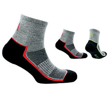 Norfolk Socks Set of 2 Cushioned Wool Running & Hiking Socks