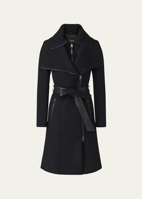 Nori Double-Face Wool Belted Top Coat