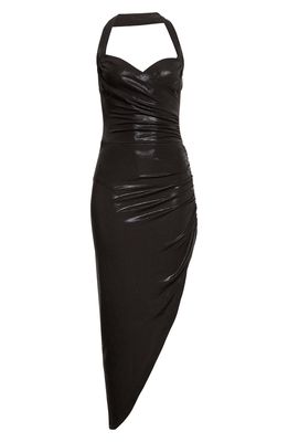 Norma Kamali Cayla Asymmetric Hem Body-Con Dress in Black