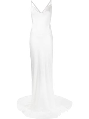 Norma Kamali Criss-cross bias-cut gown - White