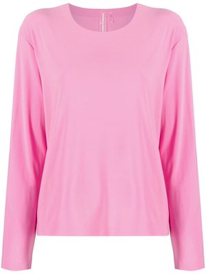 Norma Kamali cropped long-sleeve sweatshirt - Pink