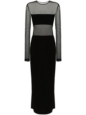 Norma Kamali Dash Dash semi-sheer maxi dress - Black