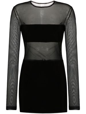 Norma Kamali Dash Dash semi-sheer minidress - Black