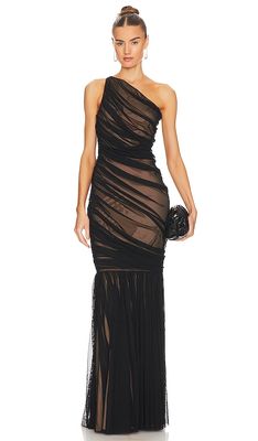 Norma Kamali Diana Fishtail Gown in Black