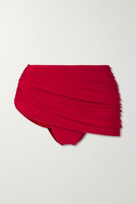 Norma Kamali - Diana Ruched Bikini Briefs - Red