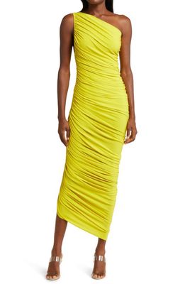 Norma Kamali Diana Ruched One-Shoulder Body-Con Dress in Buttermilk