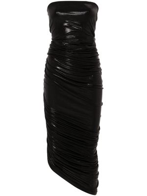 Norma Kamali Diana shirred midi dress - Black