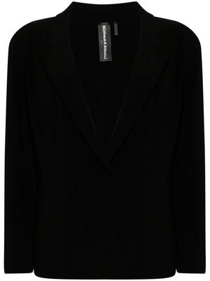 Norma Kamali Easy-fit single-breasted jacket - Black
