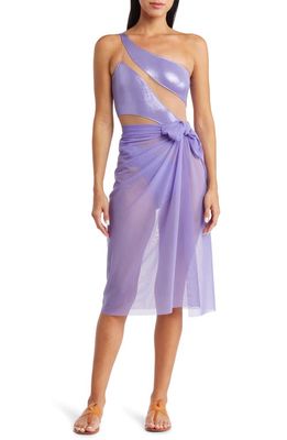 Norma Kamali Ernie Convertible Cover-Up Pareo in Lilac