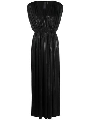 Norma Kamali gathered-detail belted maxi dress - Black
