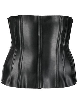 Norma Kamali Grace patent-finish corset - Black