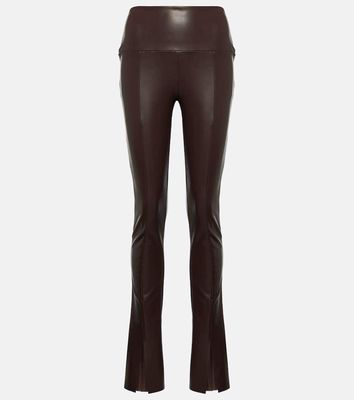 Norma Kamali High-rise faux leather flared leggings