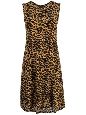Norma Kamali leopard-print A-line dress - Brown