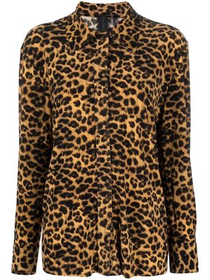 Norma Kamali leopard print shirt - Black