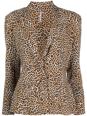 Norma Kamali leopard-print single-breasted blazer - Neutrals