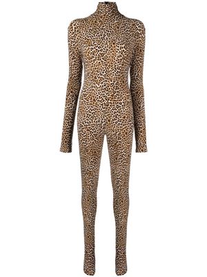 Norma Kamali leopard-print slim-fit jumpsuit - Neutrals