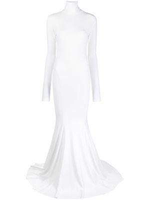 Norma Kamali long open-back gown - White