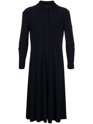 Norma Kamali long-sleeve midi shirtdress - Black