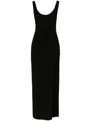 Norma Kamali Marissa wide-slit jersey gown - Black