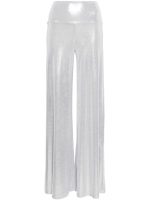 Norma Kamali metallic flared trousers - Silver