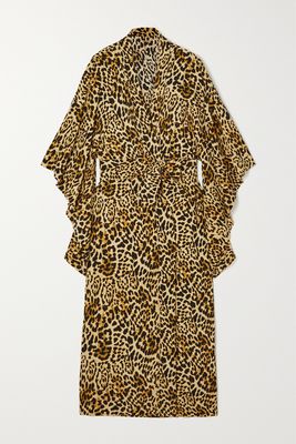 Norma Kamali - Midcalf Leopard-print Stretch-jersey Robe - Animal print
