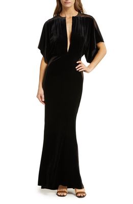 Norma Kamali Obie Cover-Up Dress in Black/Black Mesh