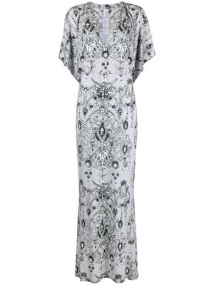 Norma Kamali Obie graphic-print gown - Grey