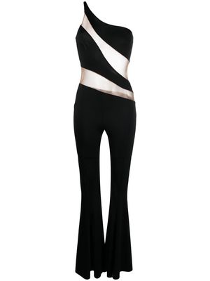 Norma Kamali one-shoulder flared-leg jumpsuit - Black