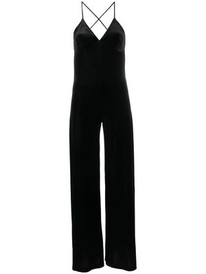Norma Kamali open-back velvet jumpsuit - Black