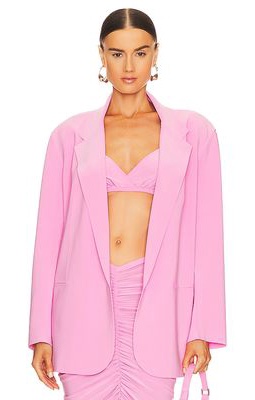 Norma Kamali Oversized Double Breasted Jacket in Pink
