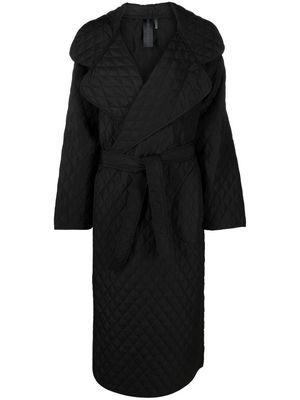 Norma Kamali quilted belted oversized coat - Black