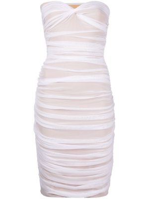 Norma Kamali ruched mini dress - White