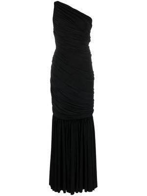 Norma Kamali ruched one-shoulder gown - Black