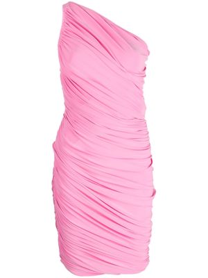 Norma Kamali ruched one-shoulder midi dress - Pink
