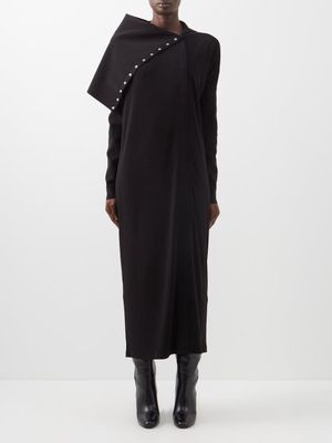 Norma Kamali - Shoulder-panel Jersey Dress - Womens - Black