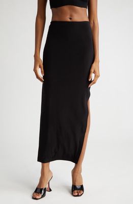 Norma Kamali Side Slit Skirt in Black