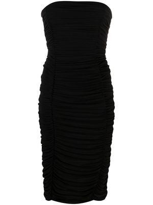 Norma Kamali strapless draped dress - Black