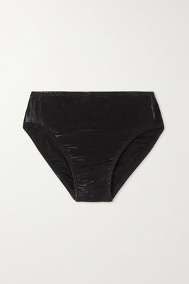 Norma Kamali - Stretch-lamé Bikini Briefs - Black