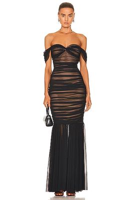 Norma Kamali Walter Fishtail Gown in Black
