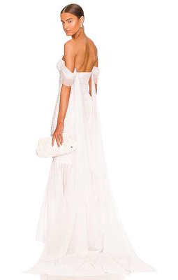 Norma Kamali Walter Fishtail Gown in White