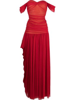 Norma Kamali Walter Goddess off-shoulder gown - Red