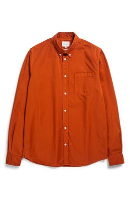 Norse Projects Anton Light Twill Button-Down Shirt in Burnt Orange