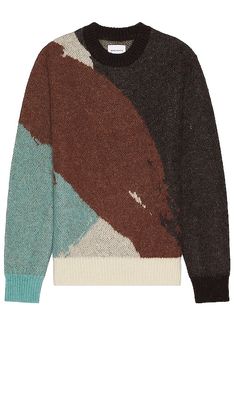 Norse Projects Arild Alpaca Mohair Jacquard Sweater in Brown